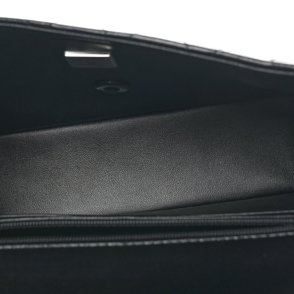 Lambskin Quilted Mini Top Handle Rectangular Flap So Black