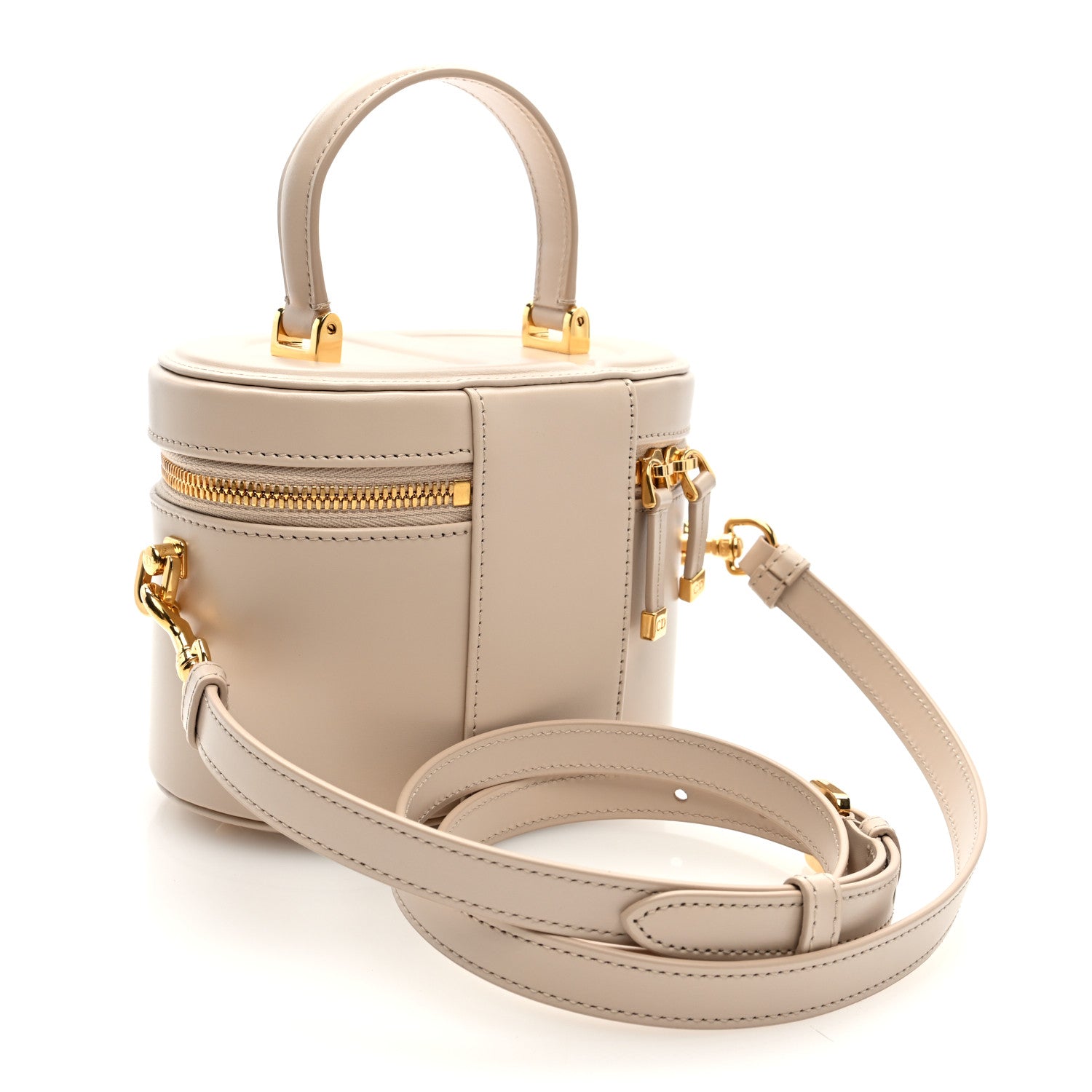 Calfskin CD Signature Vanity Caramel Beige