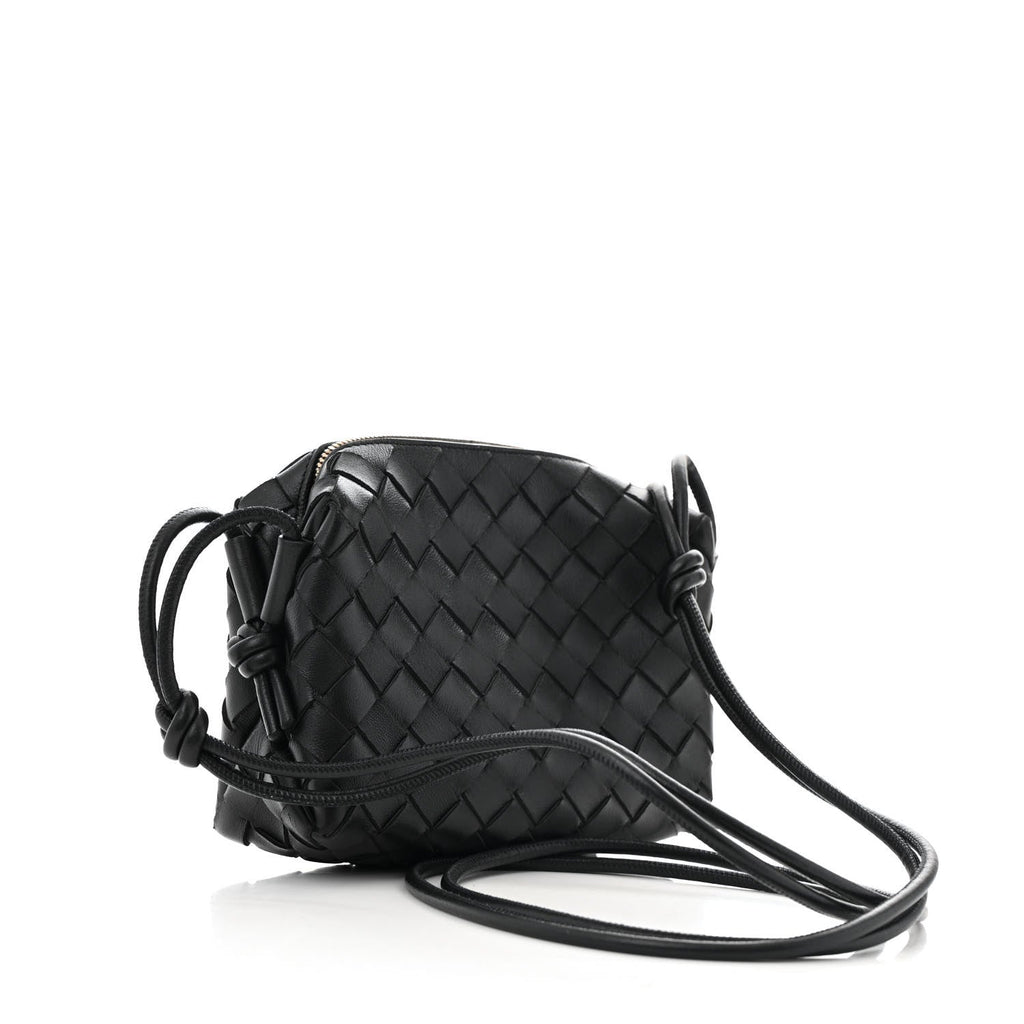 Nappa Intrecciato Mini Loop Camera Bag Black