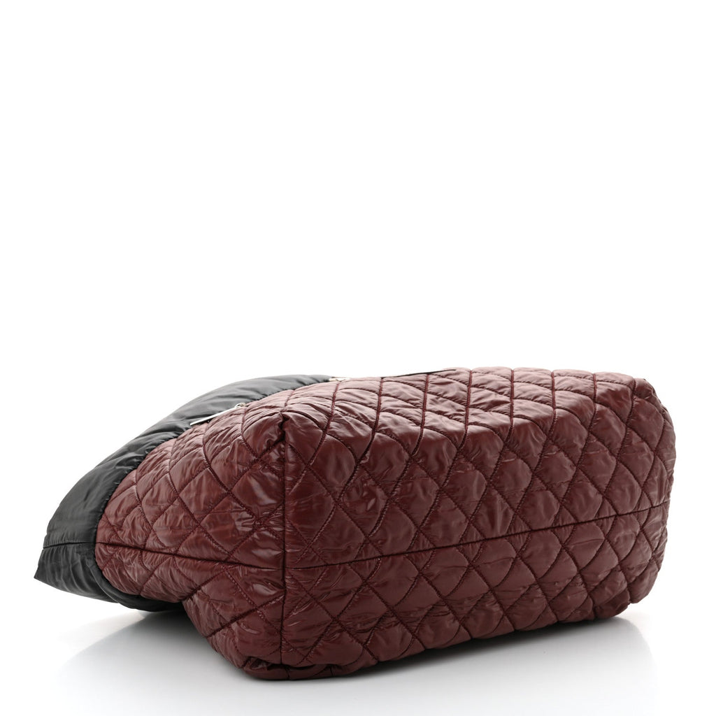 Lambskin Quilted Large Coco Cocoon Reversible Tote Black
