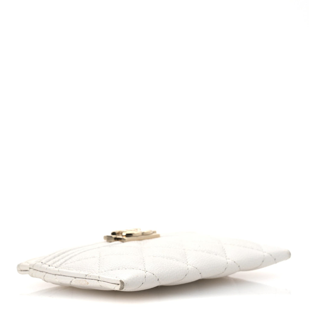 Caviar Quilted Boy  Holder White