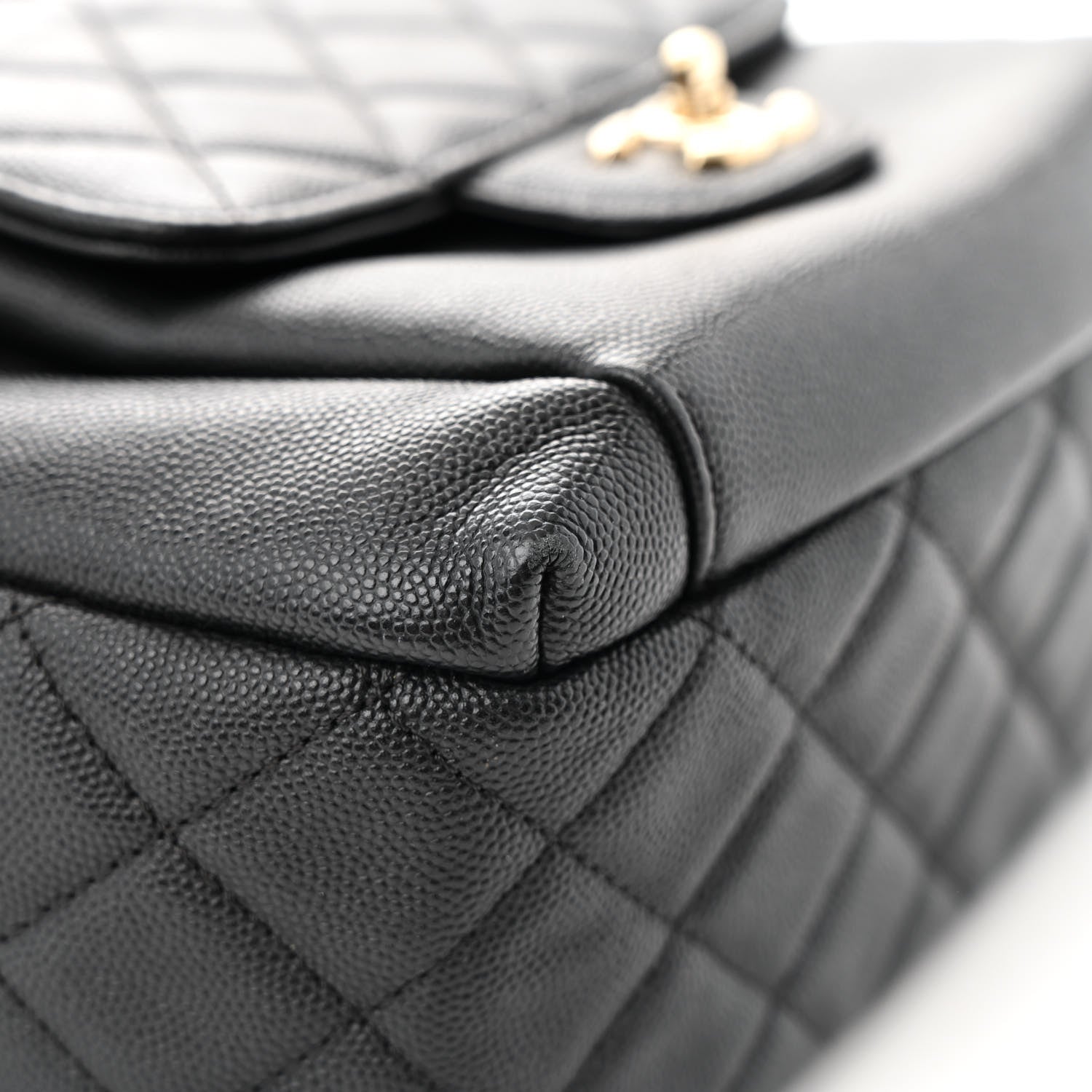 Caviar Quilted Medium Zip Around Backpack Black