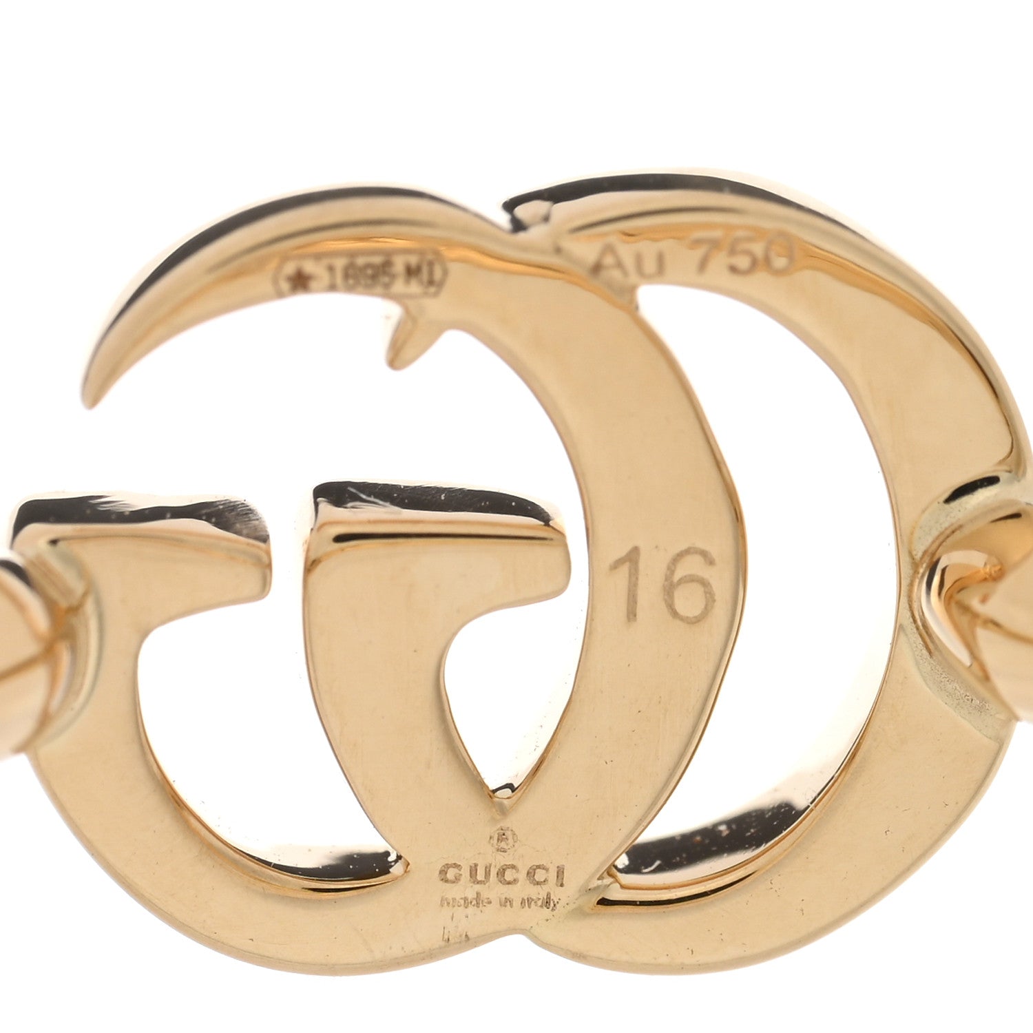 18K Yellow Gold Running GG Ring 56 7.5