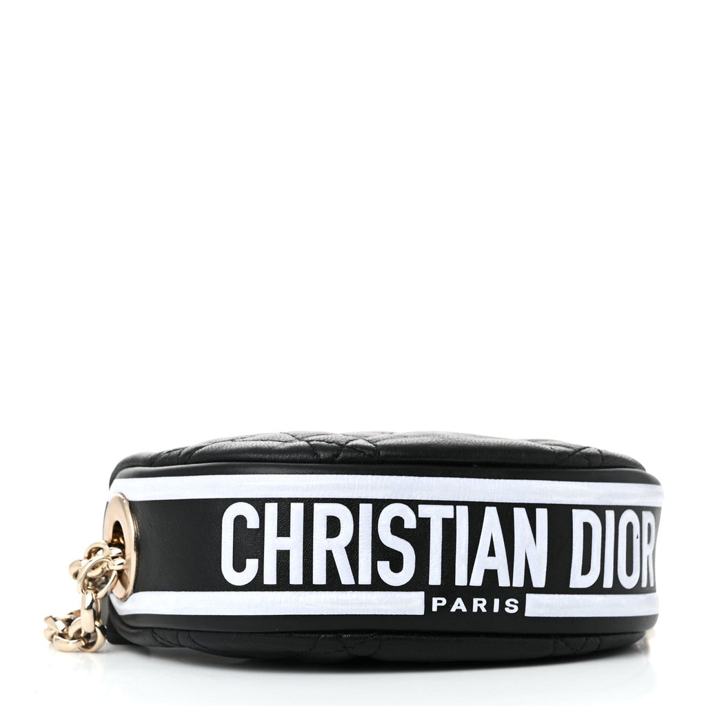 Lambskin Cannage Micro Dior Vibe Hobo Bag Black