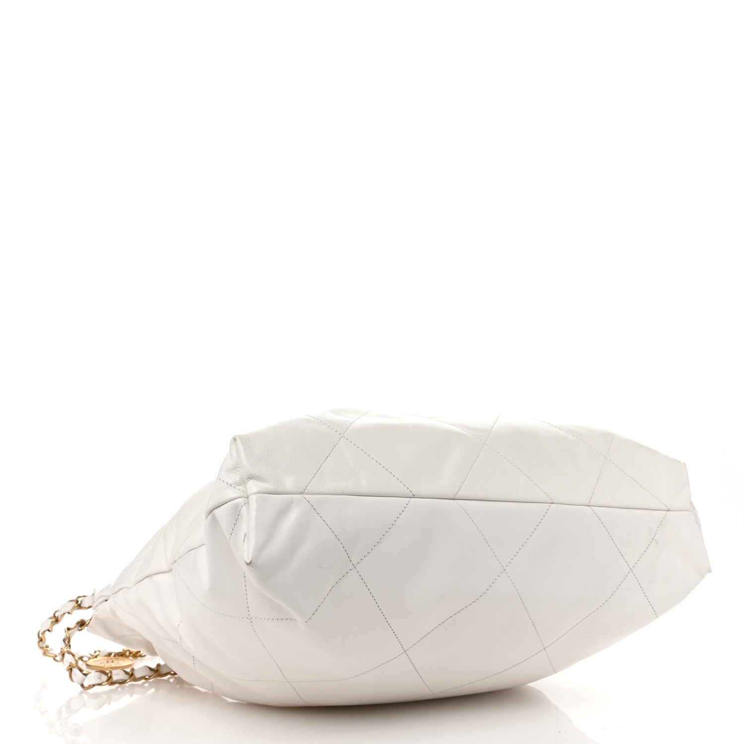 Shiny Calfskin Quilted Chanel 22 White
