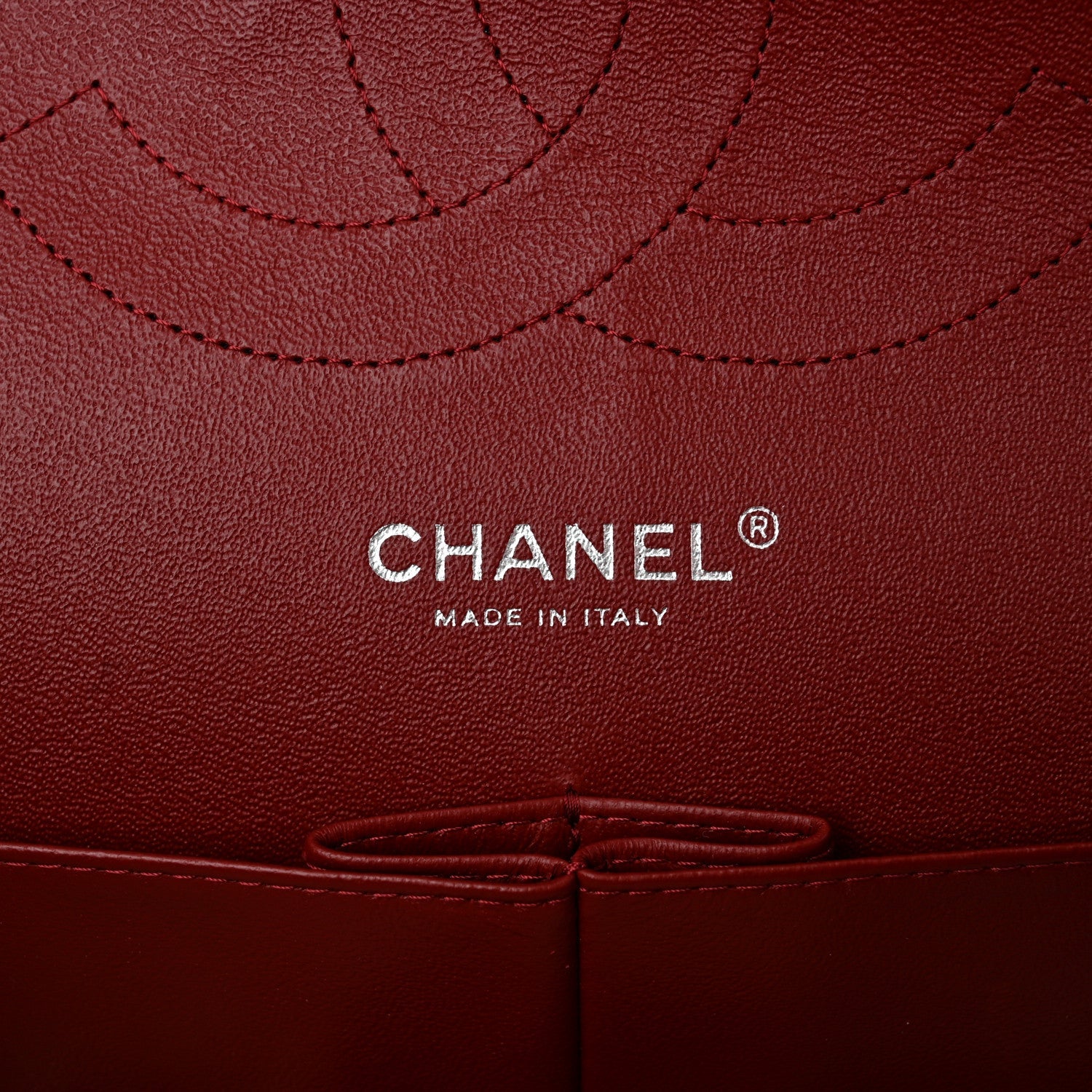Caviar Quilted Jumbo Double Flap Dark Red