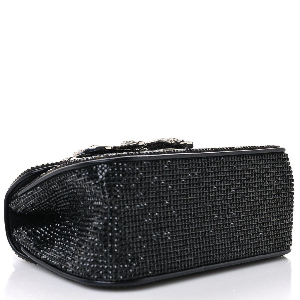 Crystal Bow Top Handle Black Silver