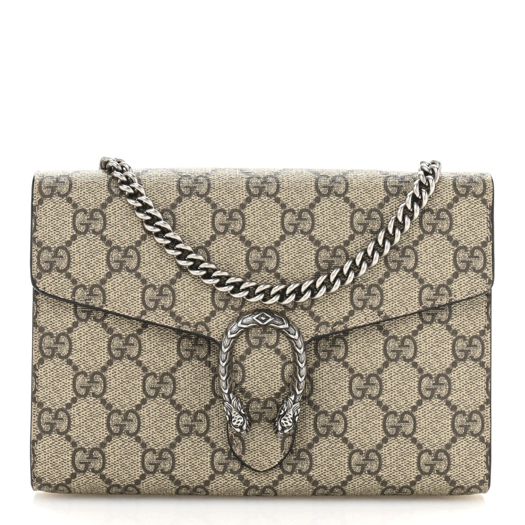 GG Supreme Monogram Mini Dionysus Chain Wallet Beige Taupe