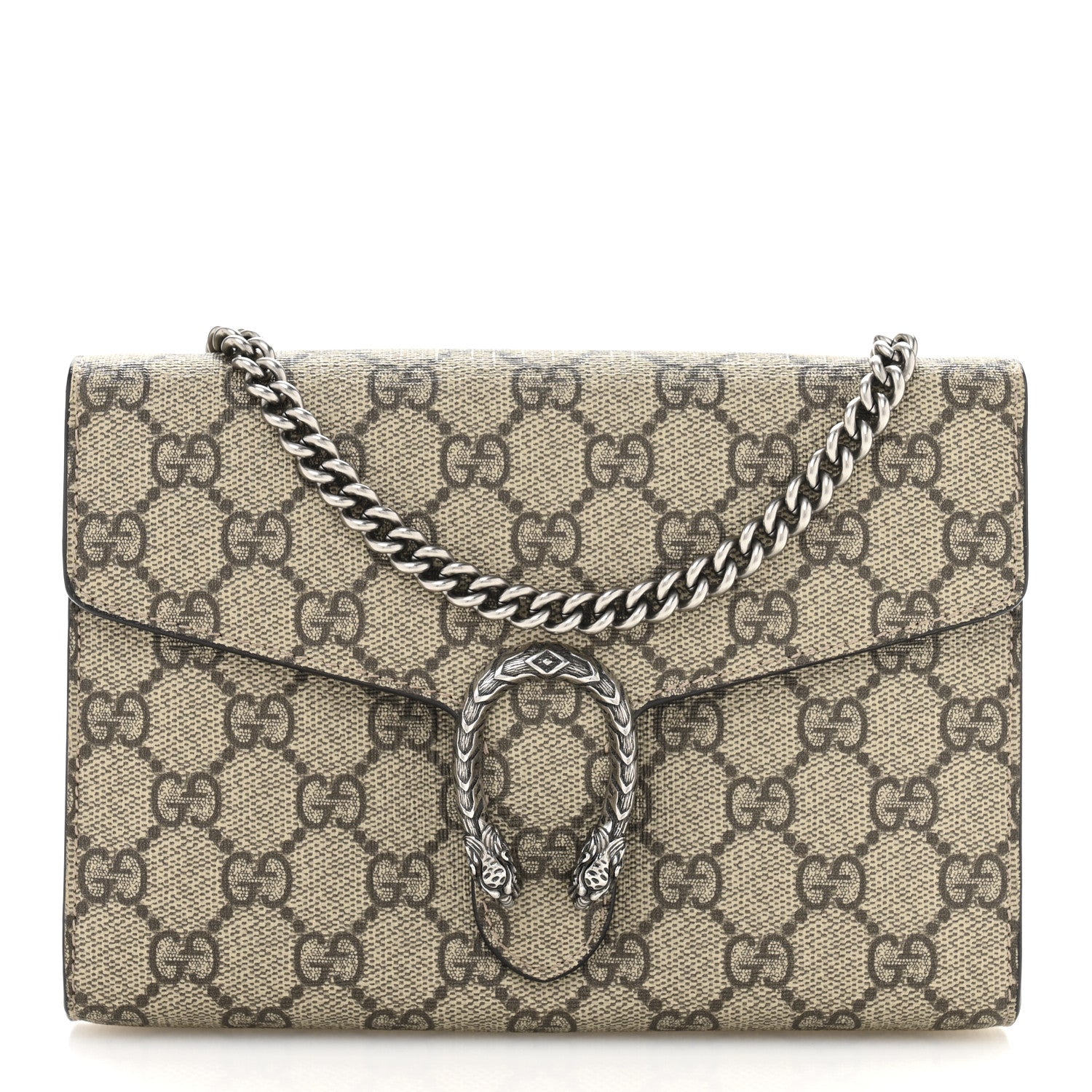 GG Supreme Monogram Mini Dionysus Chain Wallet Beige Taupe