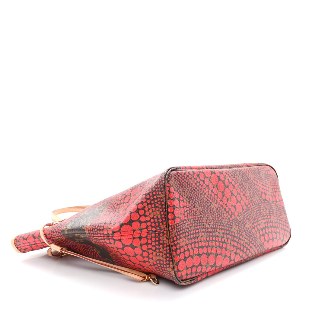 Monogram Kusama Waves Neverfull MM Red