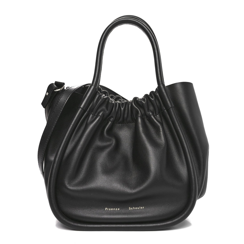 Calfskin Small Ruched Tote Black