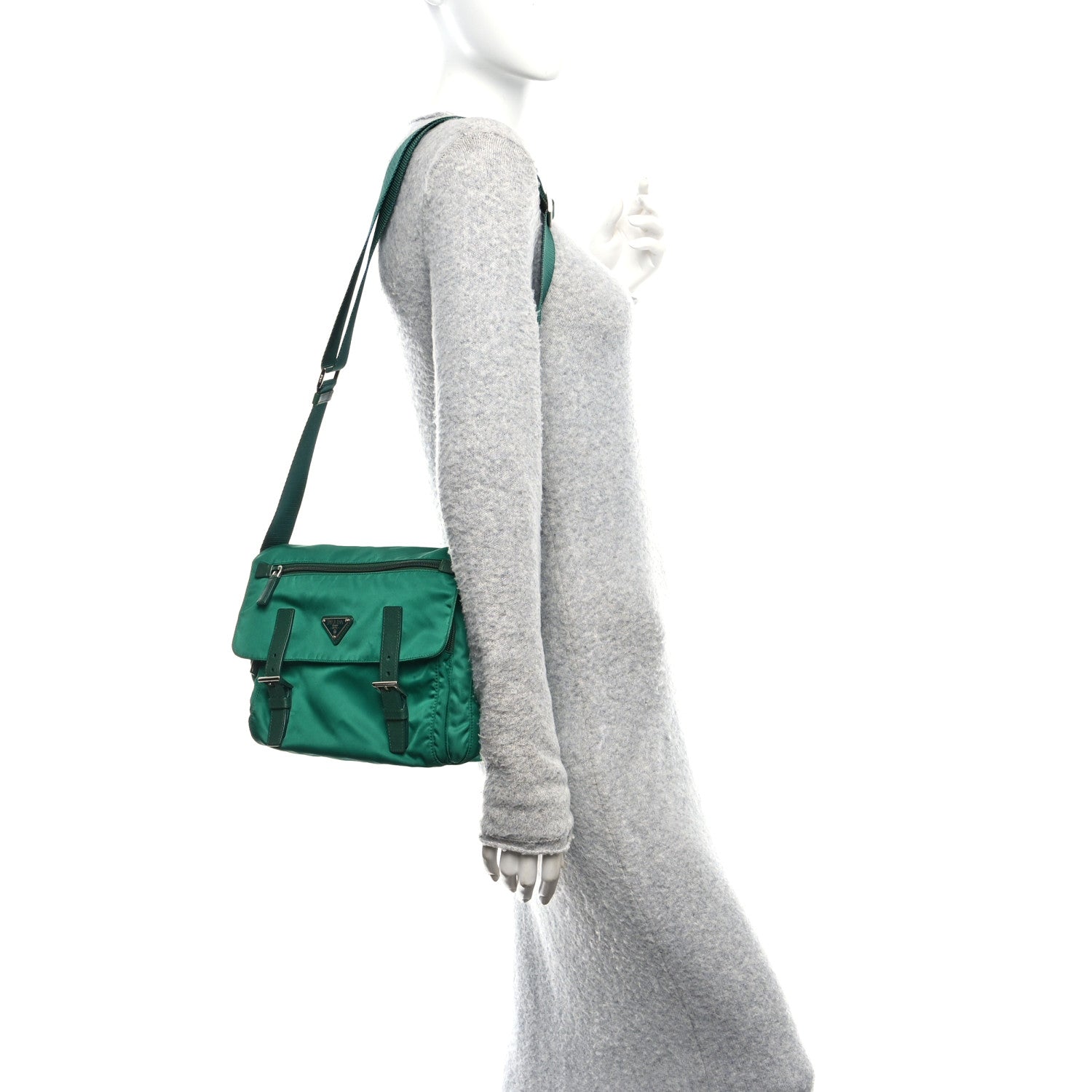 Nylon Vela Saffiano Messenger Bag Oleandro