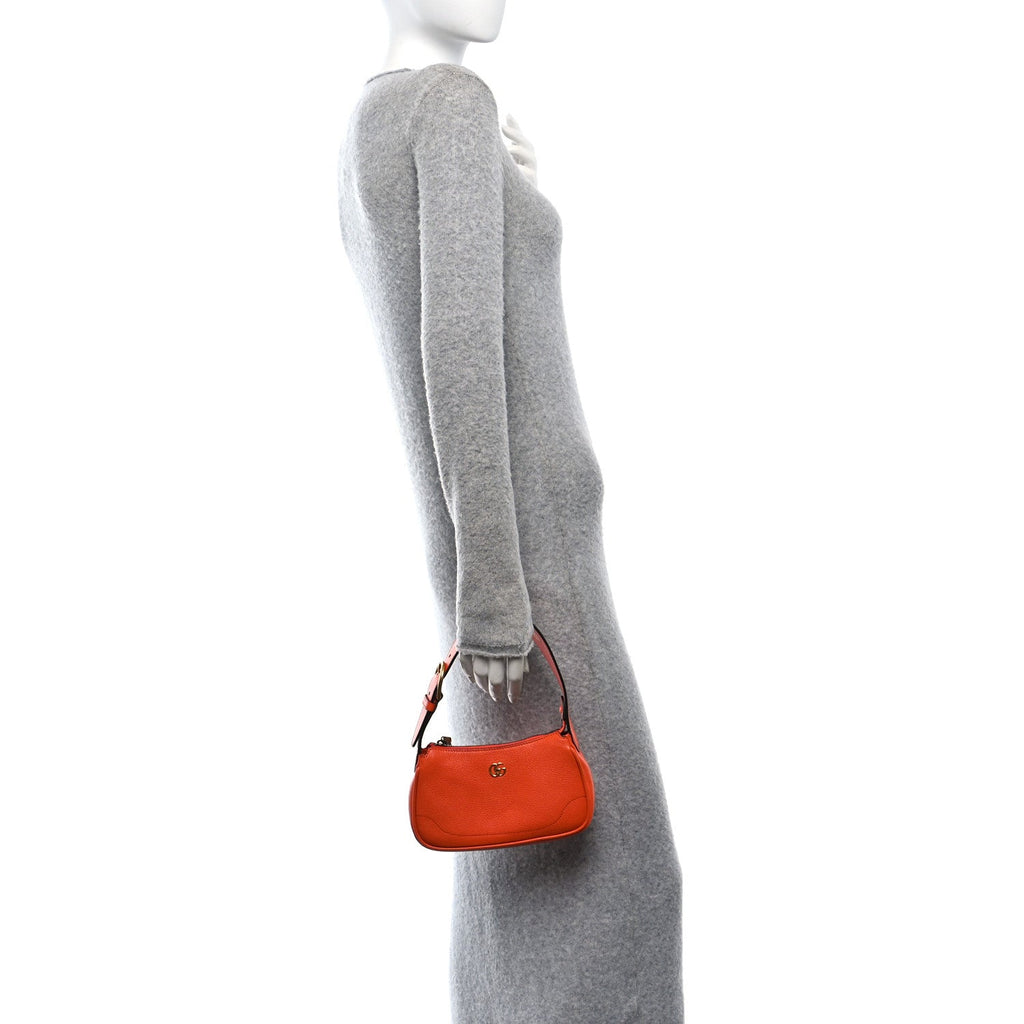 Goatskin Mini Aphrodite Shoulder Bag Orange