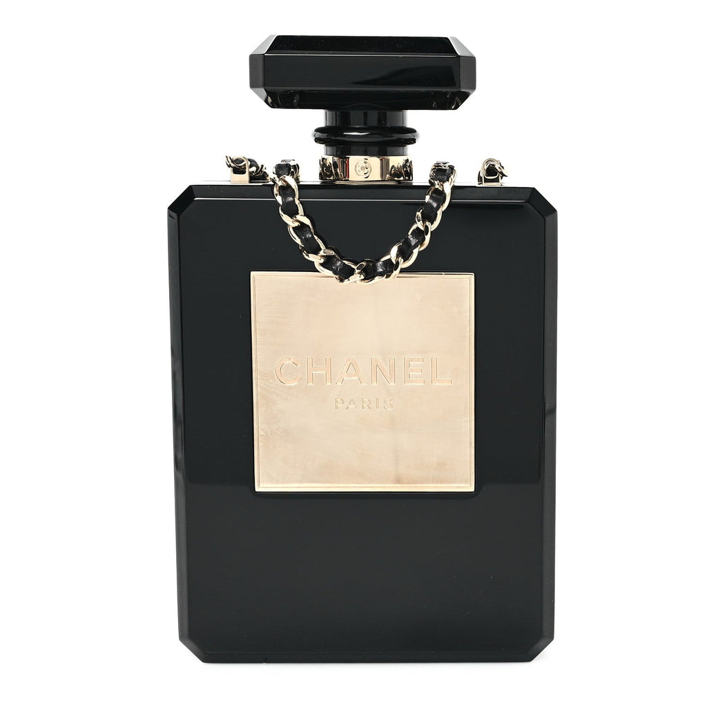 Plexiglass Perfume Bottle Clutch Black