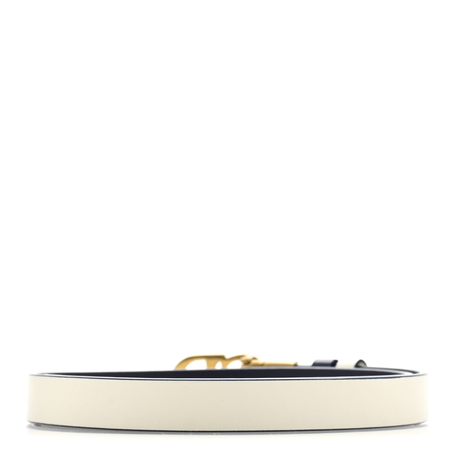 Calfskin Saddle Belt White Navy