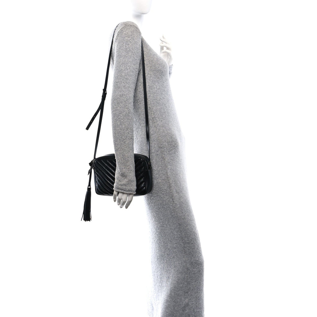 Calfskin Matelasse Monogram Monochrome Lou Camera Bag Black
