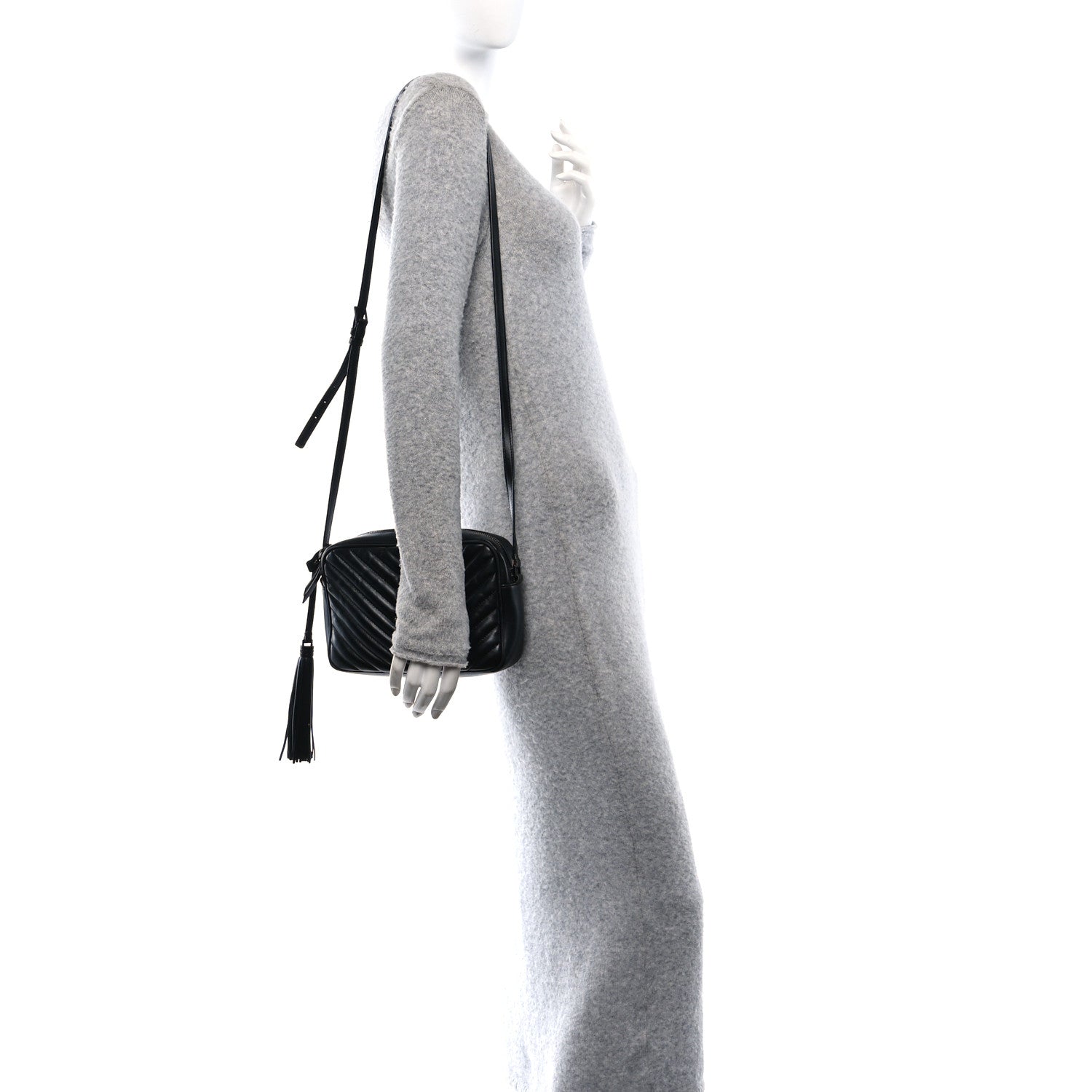 Calfskin Matelasse Monogram Monochrome Lou Camera Bag Black