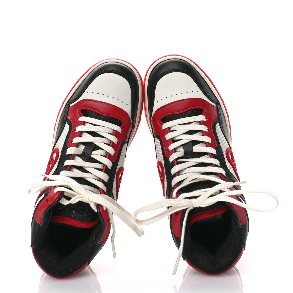Dali Calfskin Mesh Women's Mac80 Hightop Sneakers 35.5 Red White Black