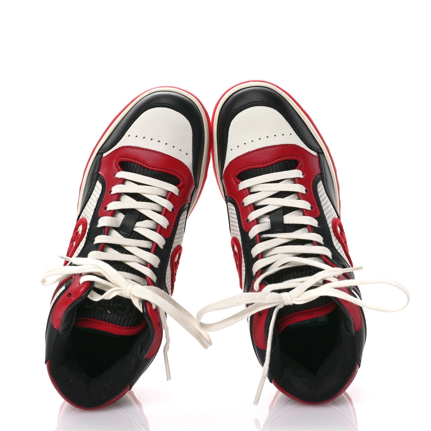 Dali Calfskin Mesh Women's Mac80 Hightop Sneakers 35.5 Red White Black