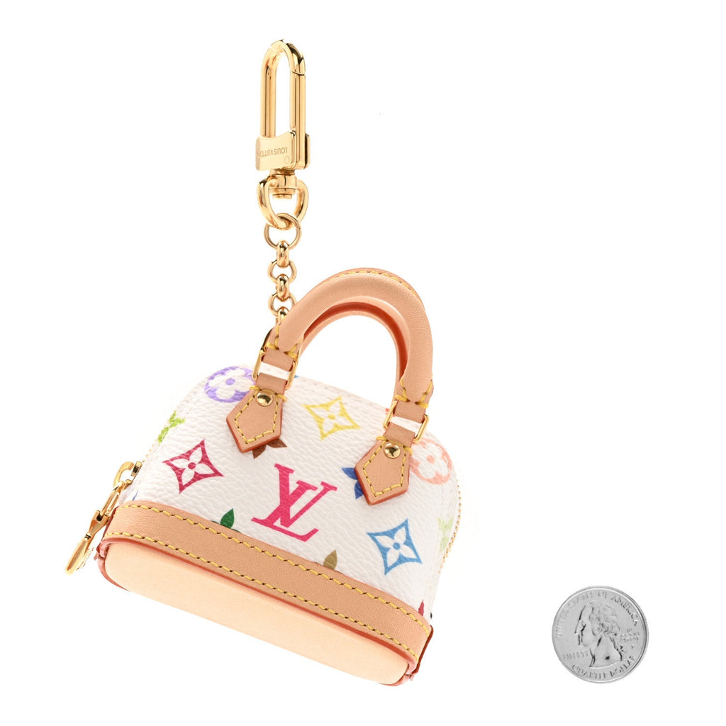 LV x TM Monogram Multicolor Micro Alma Bag Charm White