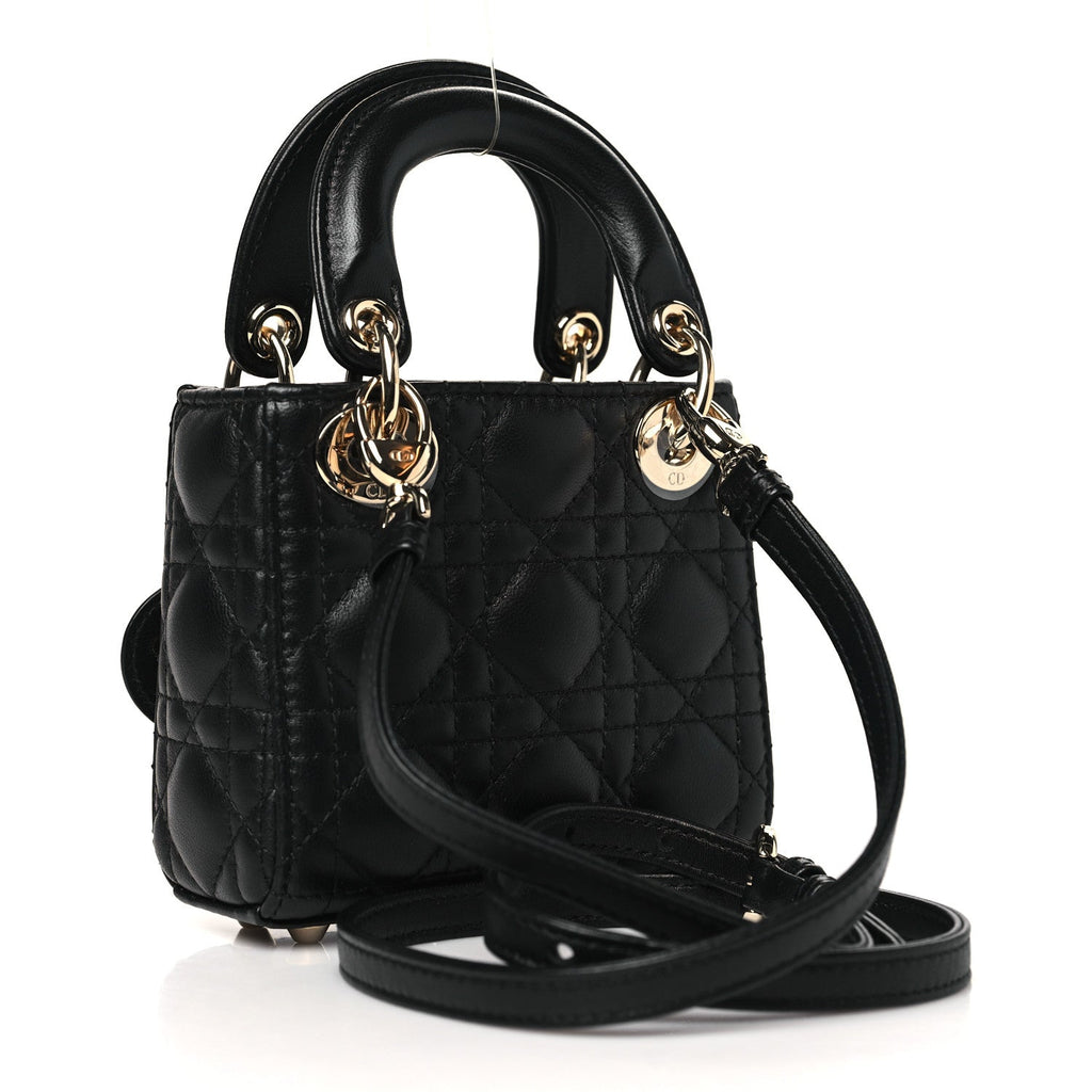 Lambskin Cannage Micro Lady Dior Black