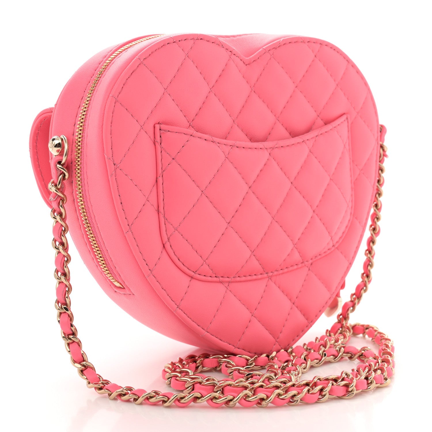 Lambskin Quilted CC In Love Heart Bag Pink