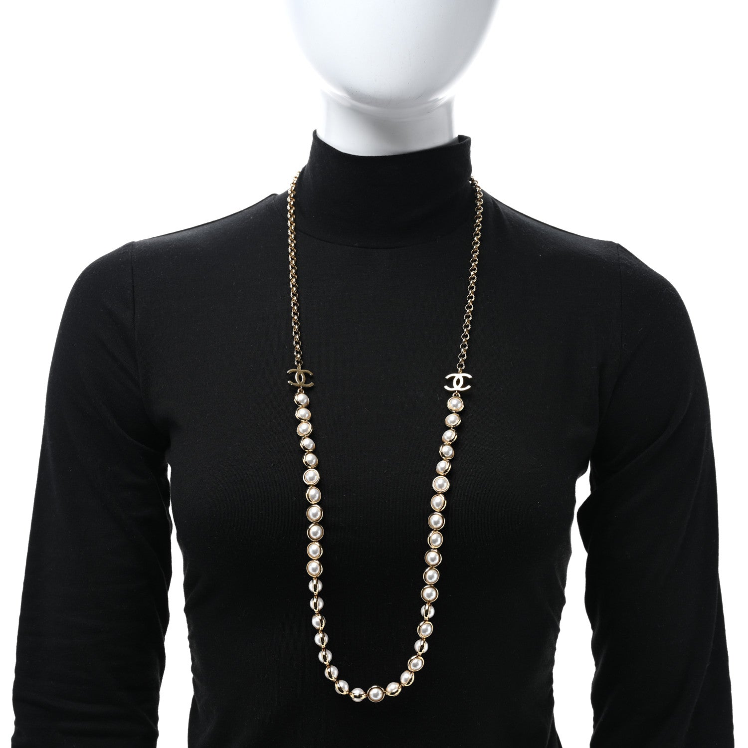 Pearl CC Necklace Gold