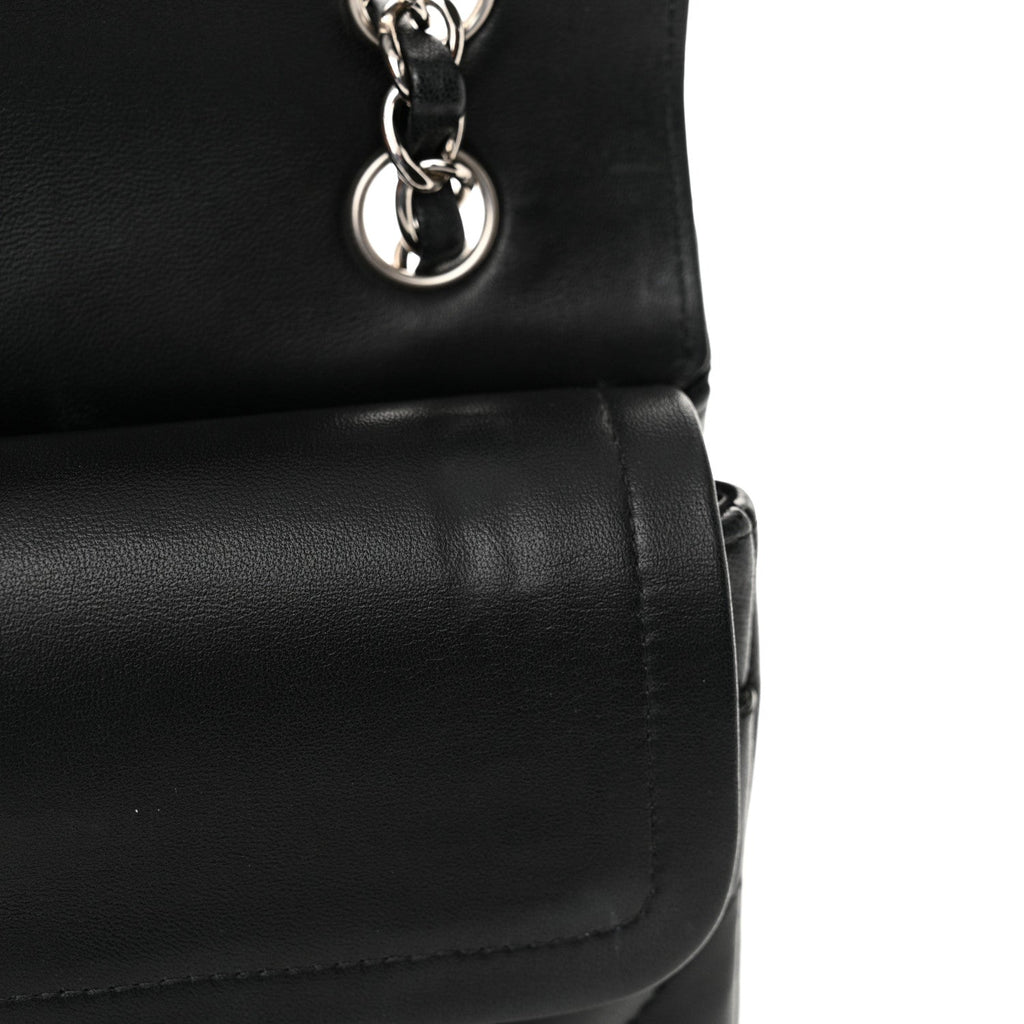Lambskin Chevron Quilted Small Double Flap Black