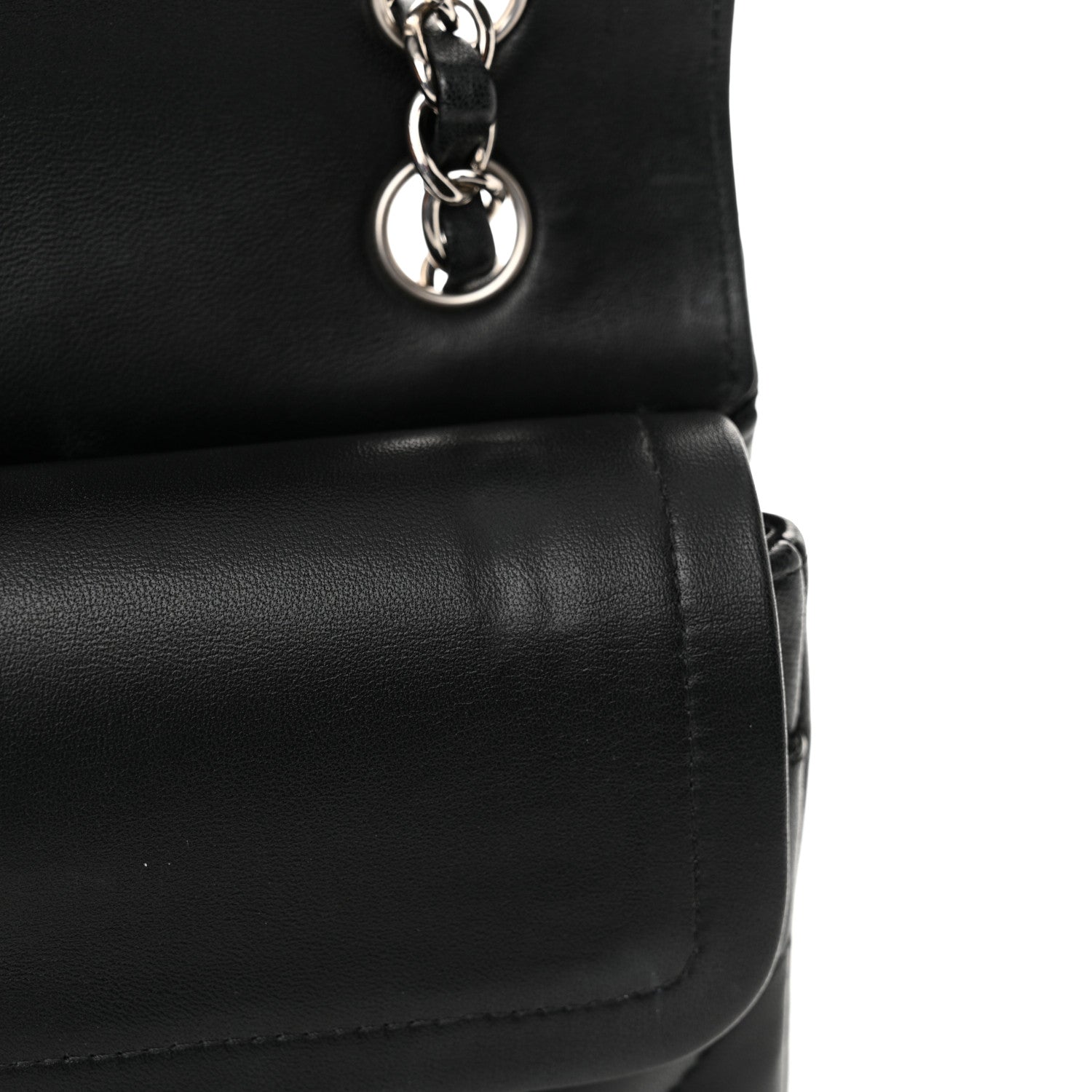 Lambskin Chevron Quilted Small Double Flap Black