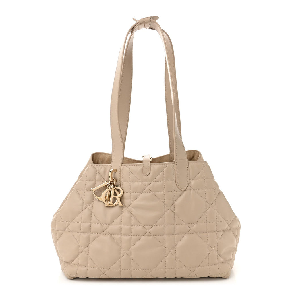 Calfskin Macrocannage Medium Toujours Powder Beige