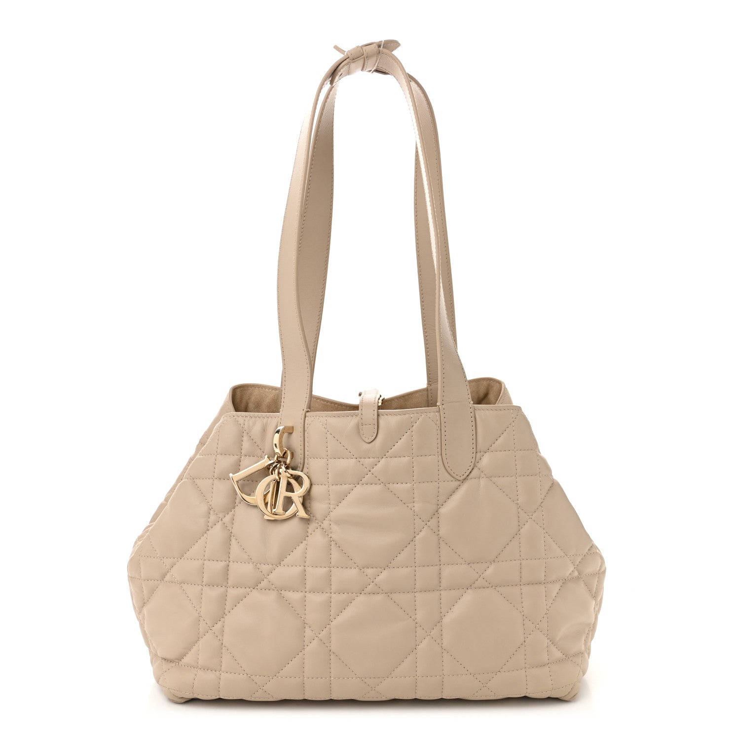 Calfskin Macrocannage Medium Toujours Powder Beige