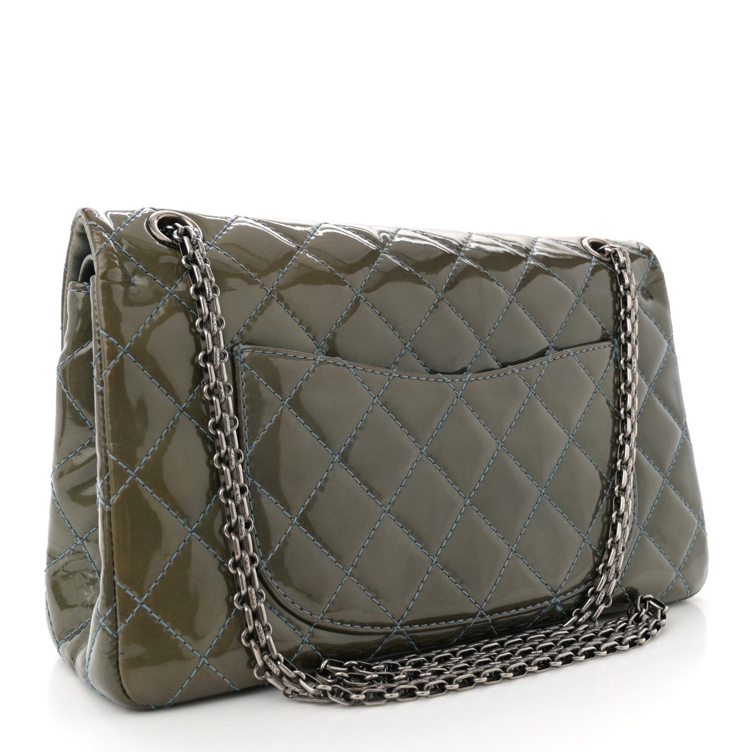 Patent Quilted 2.55 Reissue 226 Flap Green