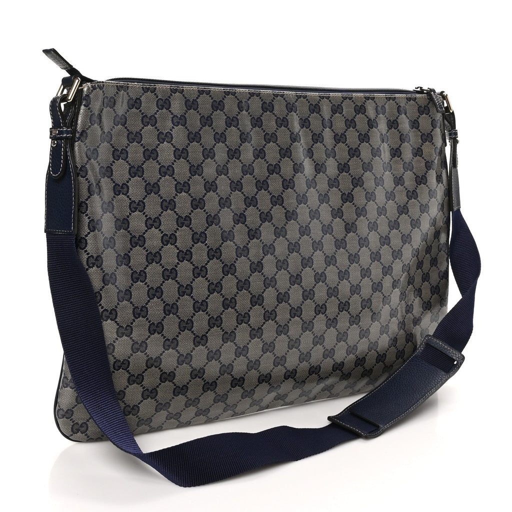 Crystal Monogram Messenger Bag Navy