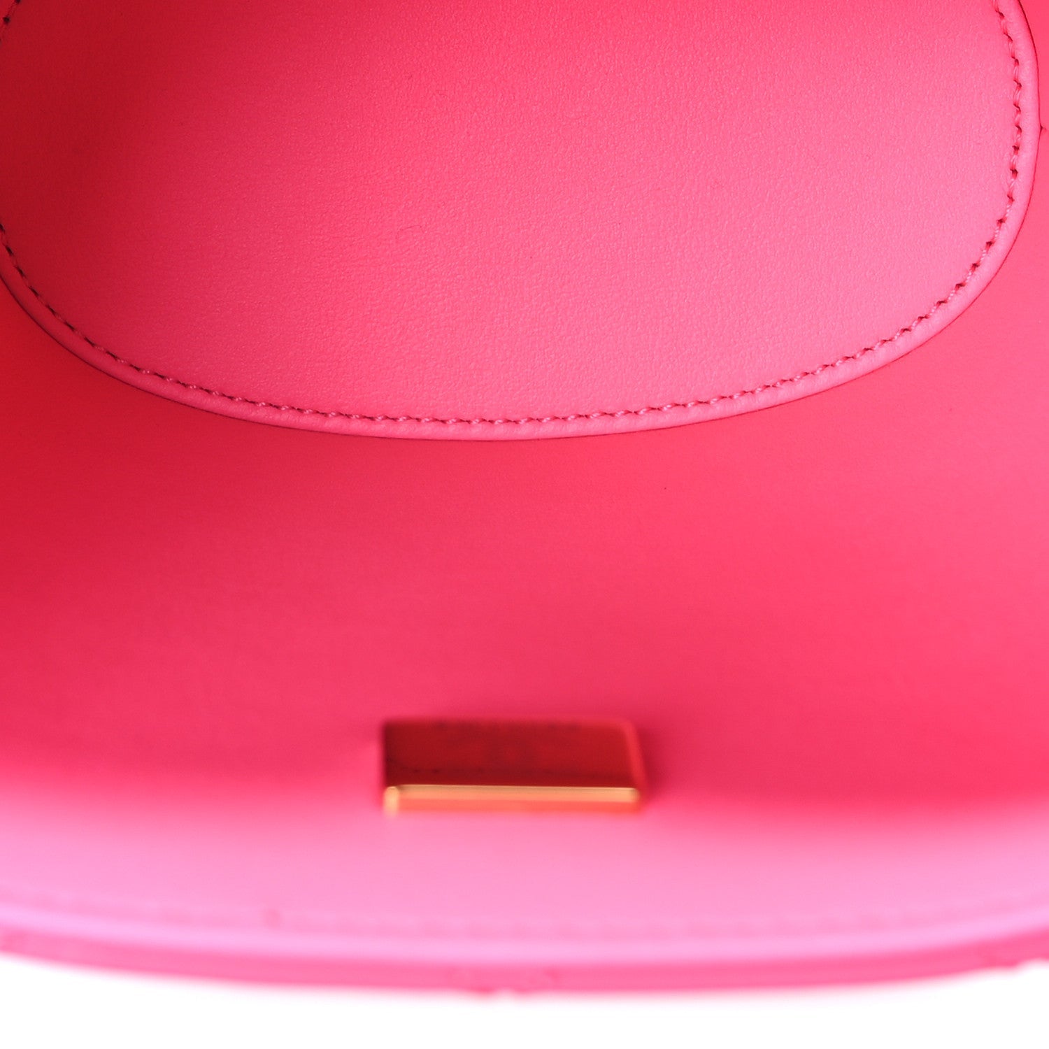 Patent Quilted CC Vani-Tea Case With Chain Neon Pink
