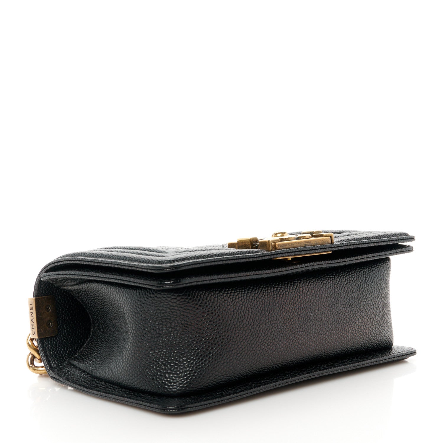 Caviar Quilted Small Boy Flap Black