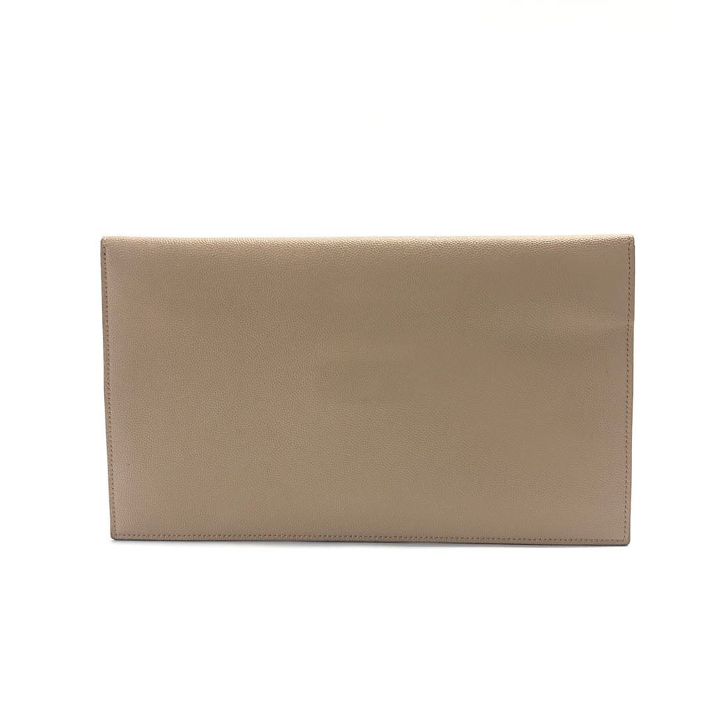 Saint Laurent Grain De Poudre Uptown Pouch Leather Clutch Bag