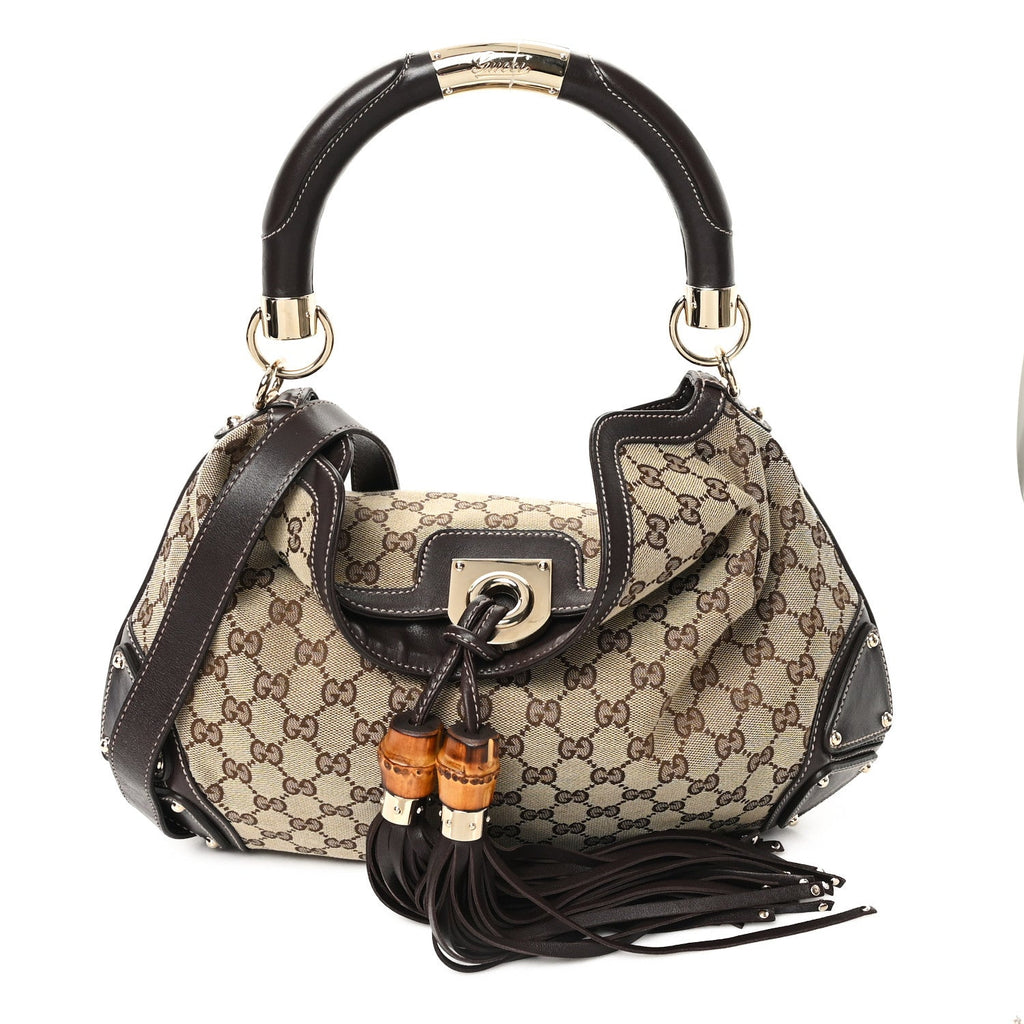 Monogram Medium Indy Top Handle Hobo Dark Brown