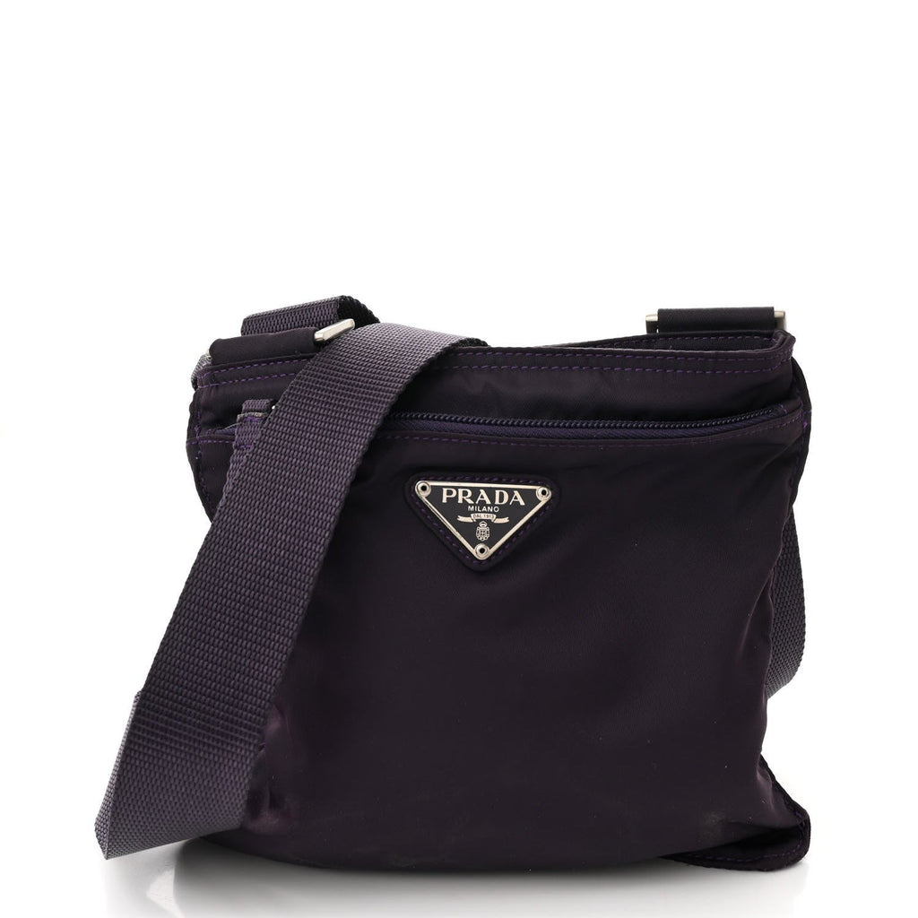 Tessuto Nylon Small Flat Messenger Bag Granato
