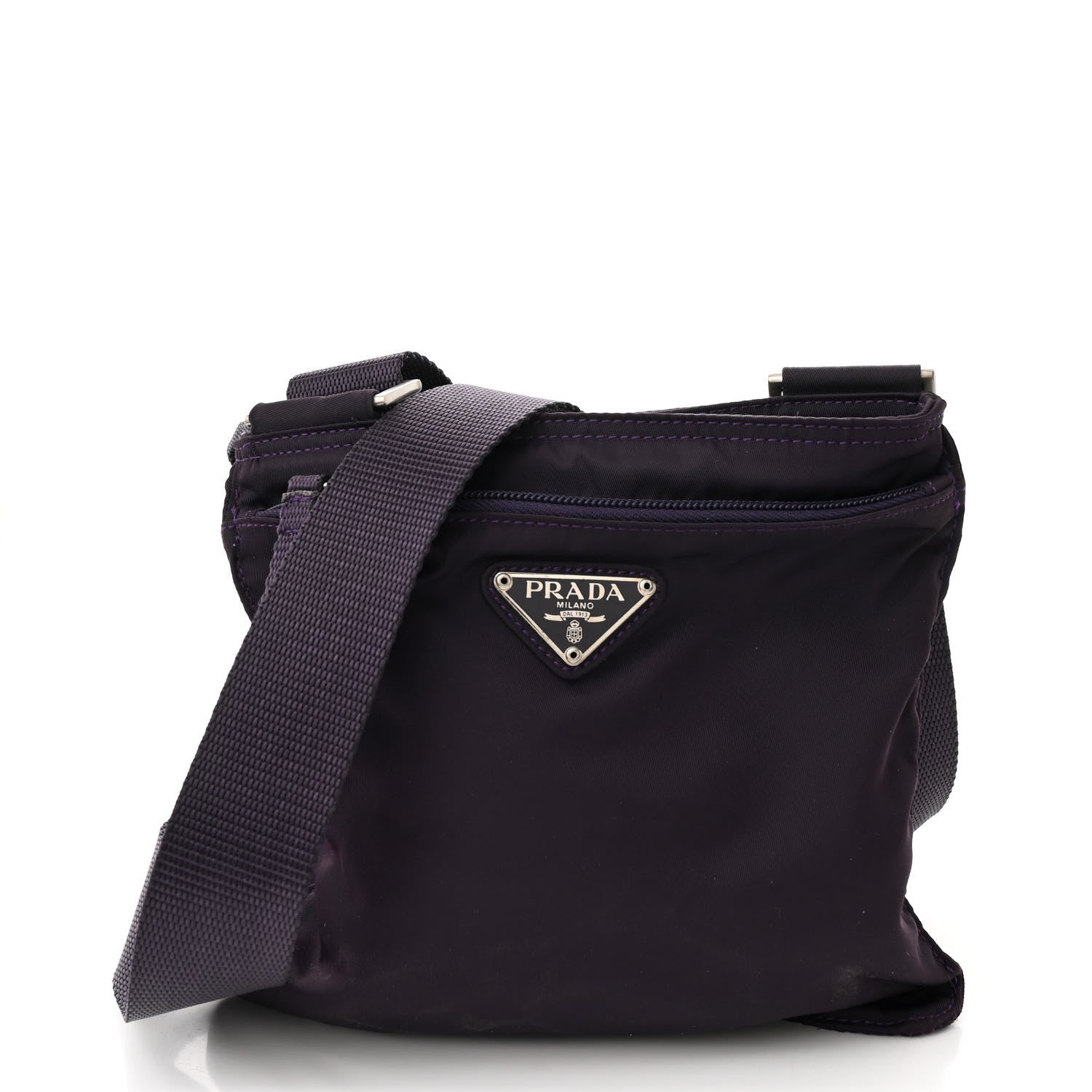 Tessuto Nylon Small Flat Messenger Bag Granato
