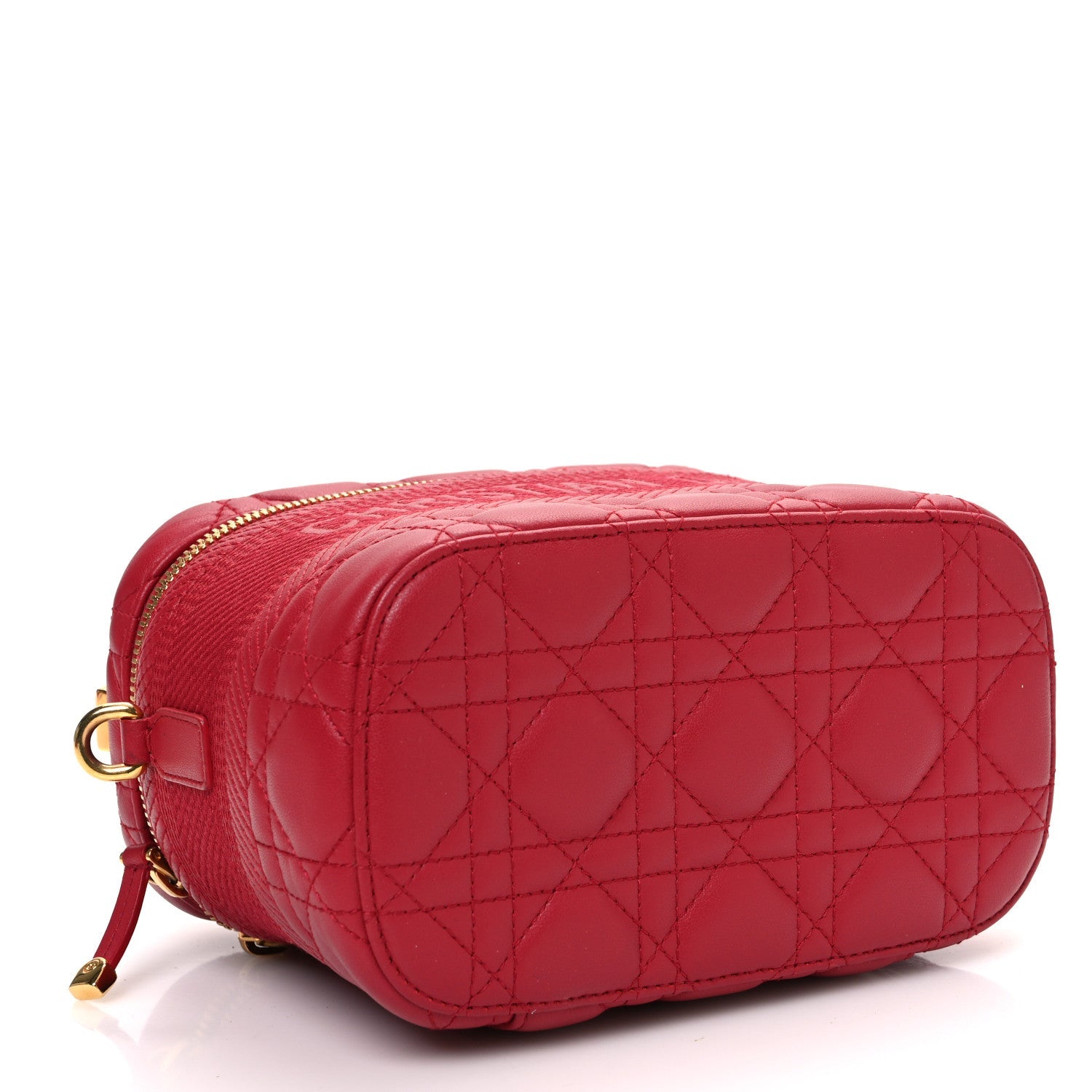 Lambskin Cannage Small Diortravel Vanity Case Red