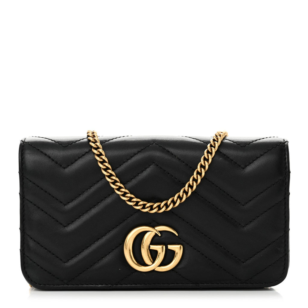 Calfskin Matelasse GG Marmont Mini Bag Black