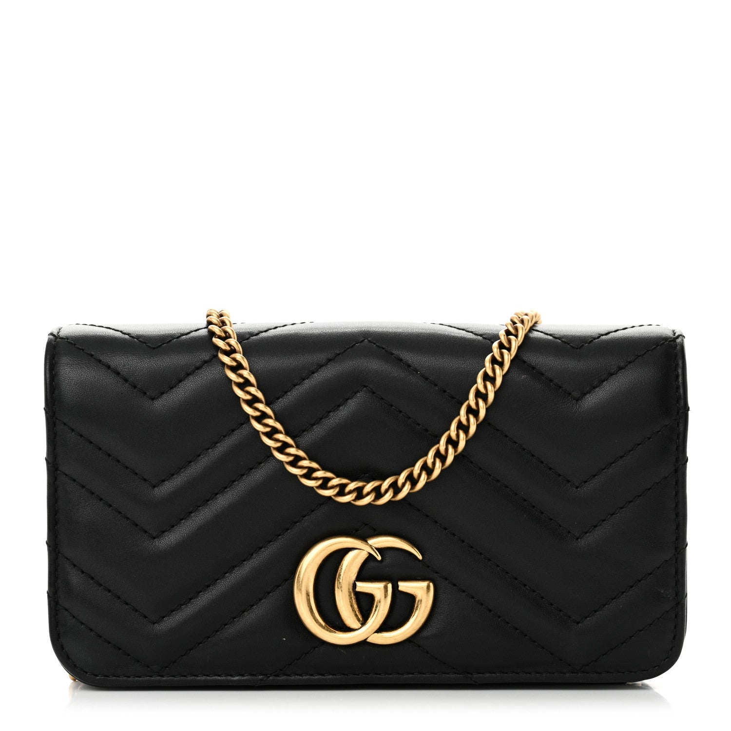 Calfskin Matelasse GG Marmont Mini Bag Black