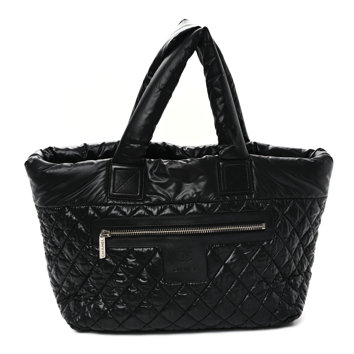 Nylon Quilted Large Coco Cocoon Tote Black