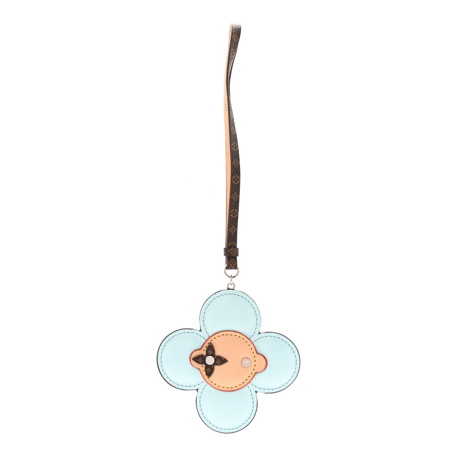 Calfskin Monogram Vivienne Strap Bag Charm Light Blue