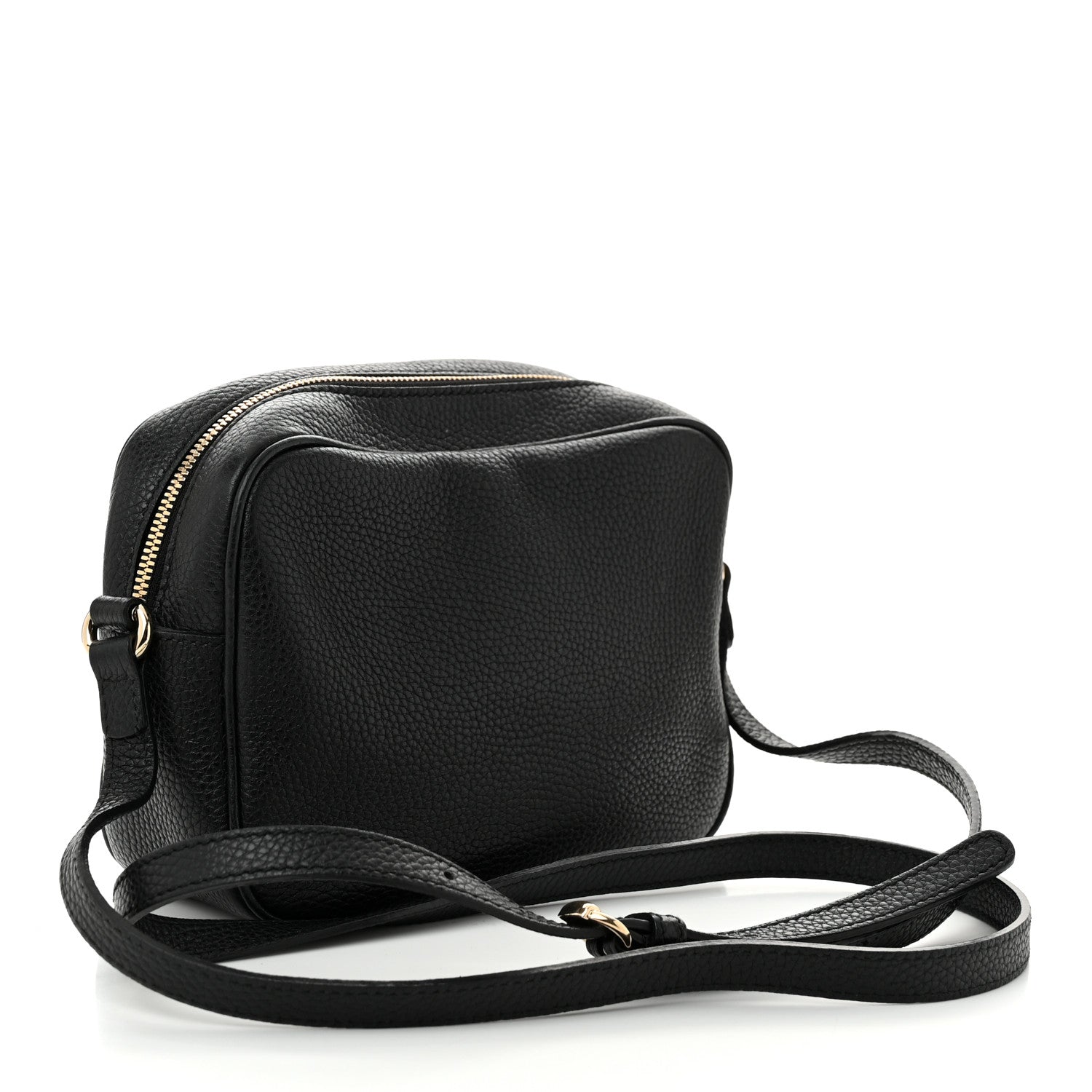 Pebbled Calfskin Small Soho Disco Bag Black