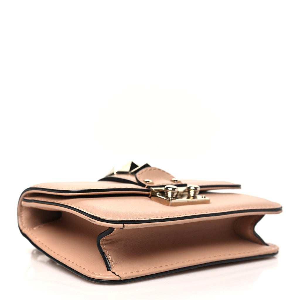 Vitello Mini Glam Lock Rockstud Flap Poudre