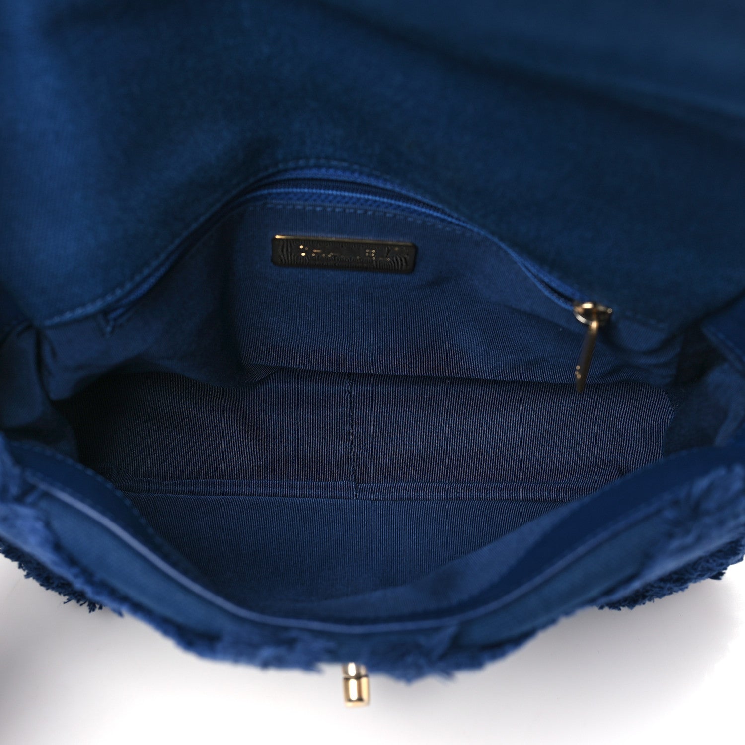 Cotton Canvas Quilted Medium Chanel 19 Flap Navy Blue