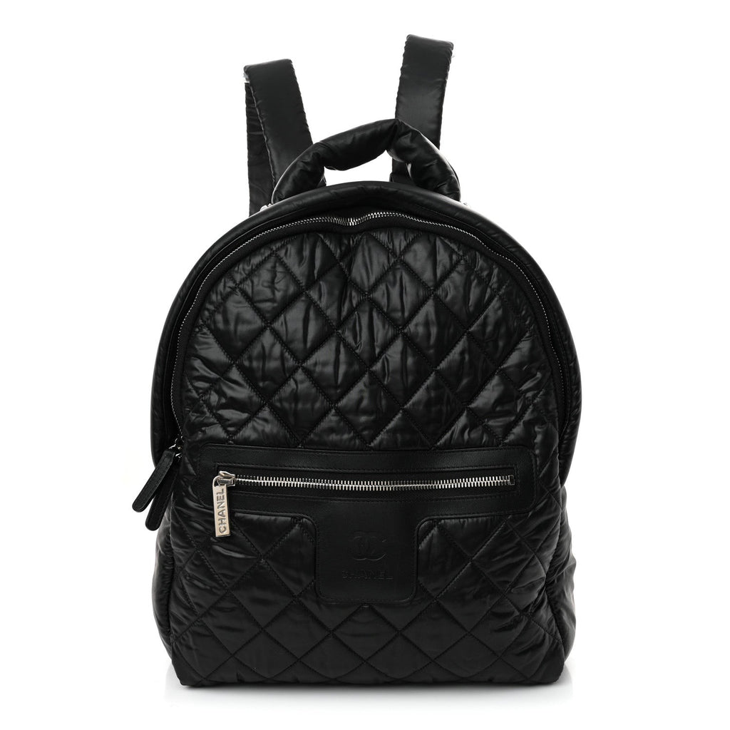 Nylon Quilted Coco Cocoon Backpack Black