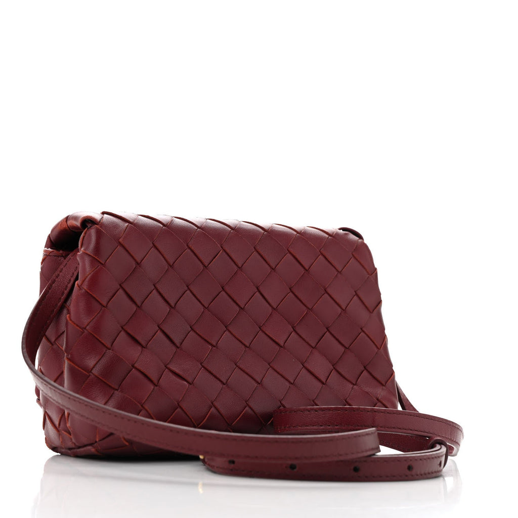 Nappa Intrecciato Mini Crossbody Barolo