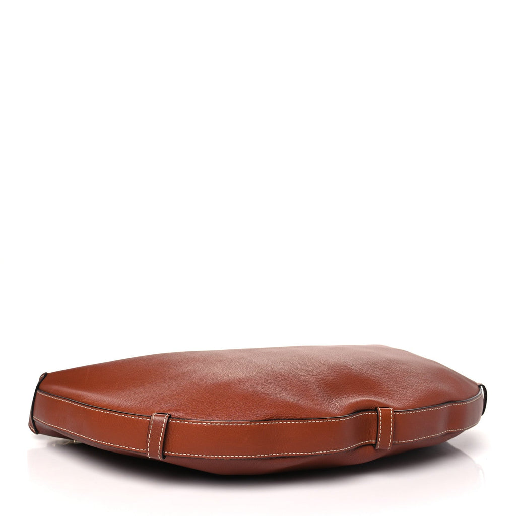 Supple Calfskin Medium Strap Leandre Shoulder Bag Brown